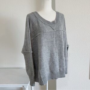 Women’s Gray Wool Alpaca Blend Sweater Size M/L Cozy Knit Pullover